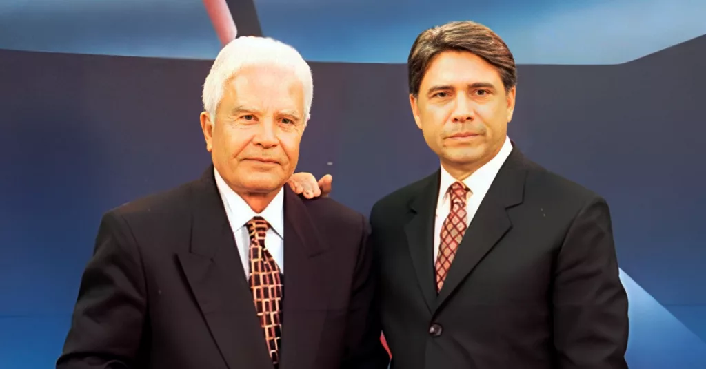 Cid Moreira e Sérgio Chapelin no Jornal Nacional